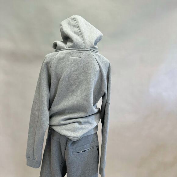 Tuxy Suit Men's Gray/Black Jumpsuit One Piece Hoodie Sweatsuit Size Large - Picture 6 of 16